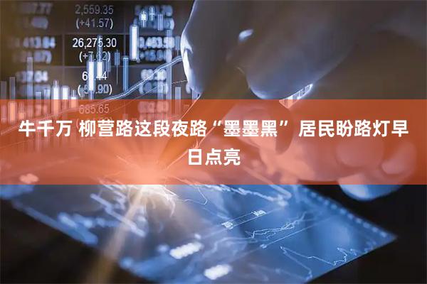 牛千万 柳营路这段夜路“墨墨黑” 居民盼路灯早日点亮
